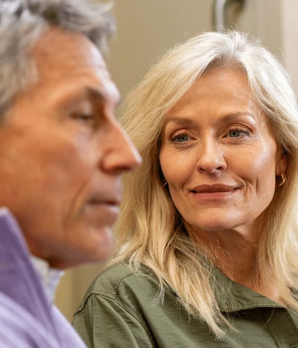 Couple consulting with clinic