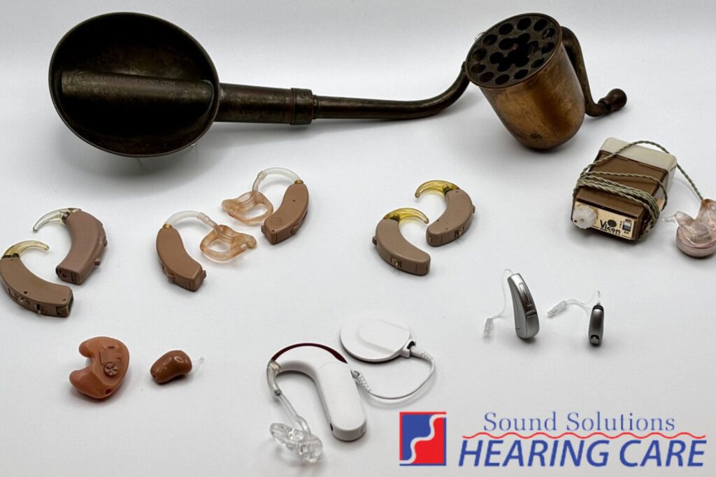 a collection of different hearing aids